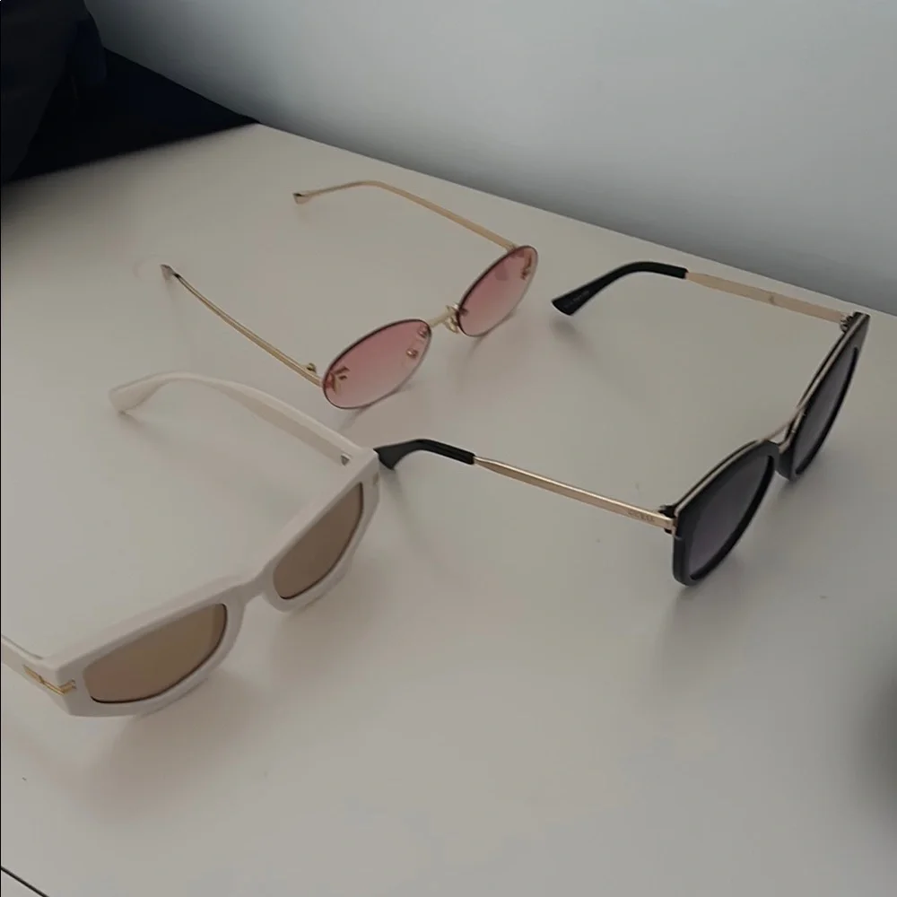 Stylish Women's Sunglasses Set - Black, Pink, and Cream - Picture 1 of 5